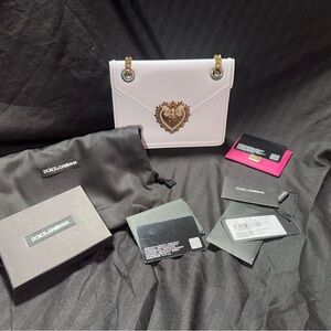 Dolce & Gabbana White Bag with Gold Heart Detail